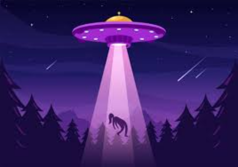 ufo, licht, vrouw